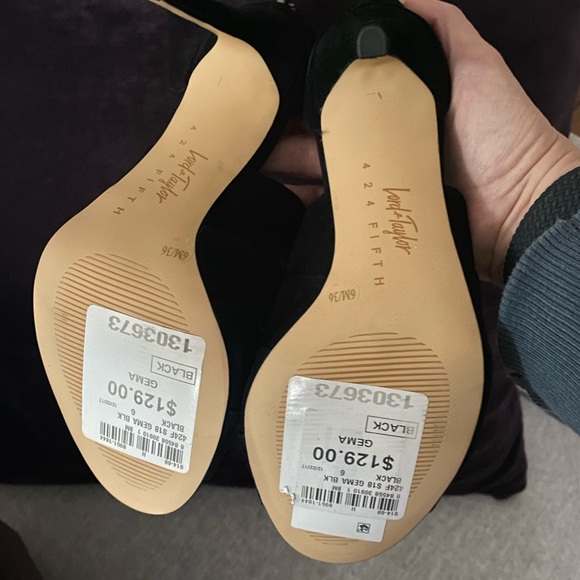 Lord & Taylor Black Suede Strappy Stilettos - Picture 5 of 5